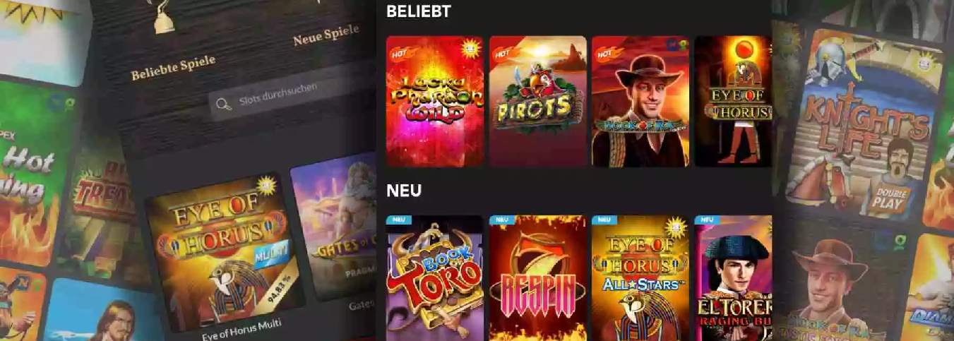 Ein Zusammenschnitt mehrerer Spielsammlung legaler Online-Spielotheken